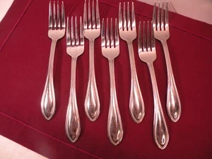 Set Of 7 Towle Tuscan Bead Stainless Steel Salad Forks 7 1/2" - Picture 1 of 7