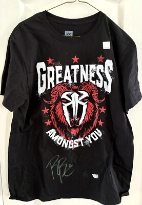 FANATICS WWE UNDER WRAPS ROMAN REIGNS SIGNED WALK OUT SHIRT AUTO GREEN INK #D /5 - Image 1 of 4