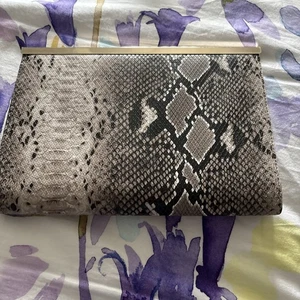 Next Clutch Bag Lovely Clean Condition Snakeskin Pattern Magnetic Clasp - Picture 1 of 7