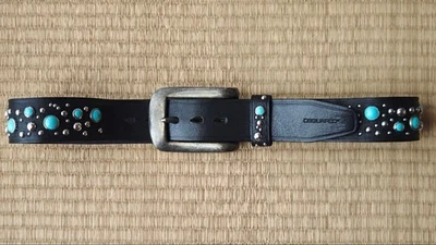 DSQUARED 2 Accesorios Cinturón Hombre Turquesa Cuero Tachonado Edición Limitada Muy Buen Estado P Foto 1 de 4