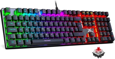 TECKNET Mechanical Gaming Keyboard - Red Switches Black  - Image 1 of 4