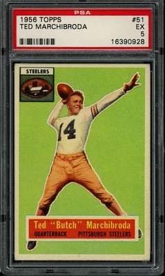 1956 Topps Football #51 Ted Marchibroda PSA 5 - Image 1 of 2