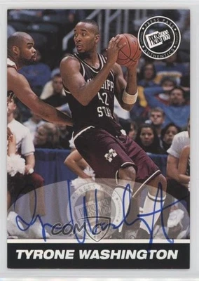 1999 Press Pass SE Auto Silver /100 Tyrone Washington Auto - Image 1 of 2