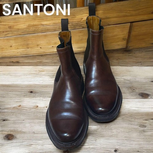 361° Stivali Uomo 7.0US Santoni Side Gore Suola Crepe Marrone 6 Goodyear Saldati Edizione Limitata
