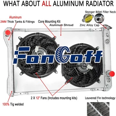 4-Rows Radiator Shroud Fan For 1982-1992 Chevy Camaro Pontiac Firebird 5.0L USA - Image 1 of 4