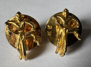 Beautiful Pair Gold Coloured Metal Speedway Bike Cufflinks/ Badge 13mm Round - Picture 1 of 5