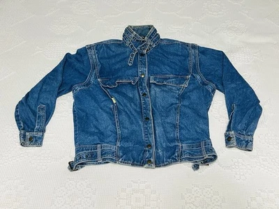 Chaqueta Abrigo JAG De Colección Años 80 Grungy Punk Pop Denim Bomber Motociclista Talla Grande *LEER* Foto 1 de 4