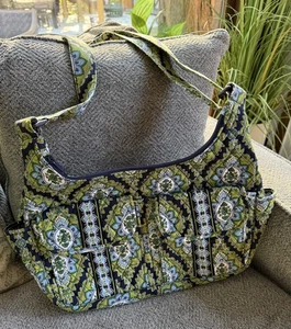 Vera Bradley Quilted Bag In Retired Cambridge Pattern Adjustable Strap Purse - Picture 1 of 14