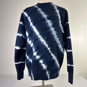 Tory Burch Sport Sweatshirt Women's XS Blue French Terry Tie Dye Crew Neck - Picture 1 of 12