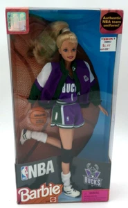NBA Barbie Milwaukee Bucks Basketball Collectible ©1998 Vintage Mattel BOX WEAR - Picture 1 of 15