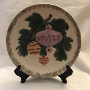 Vtg Hand Painted Christmas Ornaments Plate Signed by Artist - Picture 1 of 5