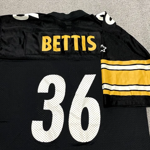Jerome Bettis Pittsburgh Steelers Jersey Boys Medium Kids Black NFL Football 36 Cover