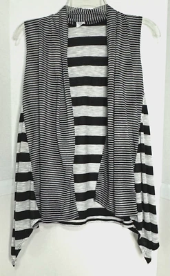 Chaleco Forever 21 Jrs Rayas Talla M Capucha Escote Frente Abierto ColorBlock Hecho en EE. UU. Foto 1 de 4