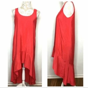 BCBGeneration XS Extra Small High Low Flutter Asymmetric Ruffle Hem Dress Coral - Picture 1 of 7