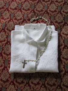 Heirloom French girl dressy shirt,vintage,cotton batiste,embroidered,handmade,50 - Picture 1 of 13