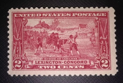 Travelstamps: 1925 Lexington-Concord Issue of US Stamps Scott#618, mint,og,lh - Image 1 of 4