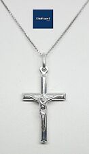 Collana pendente in argento 925 RODIATO ciondolo con croce classica crocifisso
