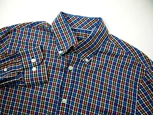 Bobby Jones Mens Shirt M Colorful Blue Orange Red Checkered Long Sleeve Button - Picture 1 of 5