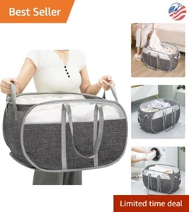 Pop-Up Mesh Laundry Hamper - Durable, Portable with Extended Shoulder Straps - Picture 1 of 8