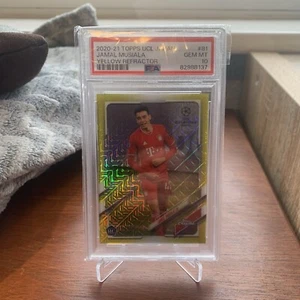 2020-21 Topps Chrome UCL Japan Jamal Musiala Yellow Refractor /150 PSA 10  - Bild 1 von 2