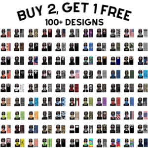 Face Mask Neck Gaiter Bandana Balaclava Headwear Scarf Washable Reusable Shield - Picture 1 of 36