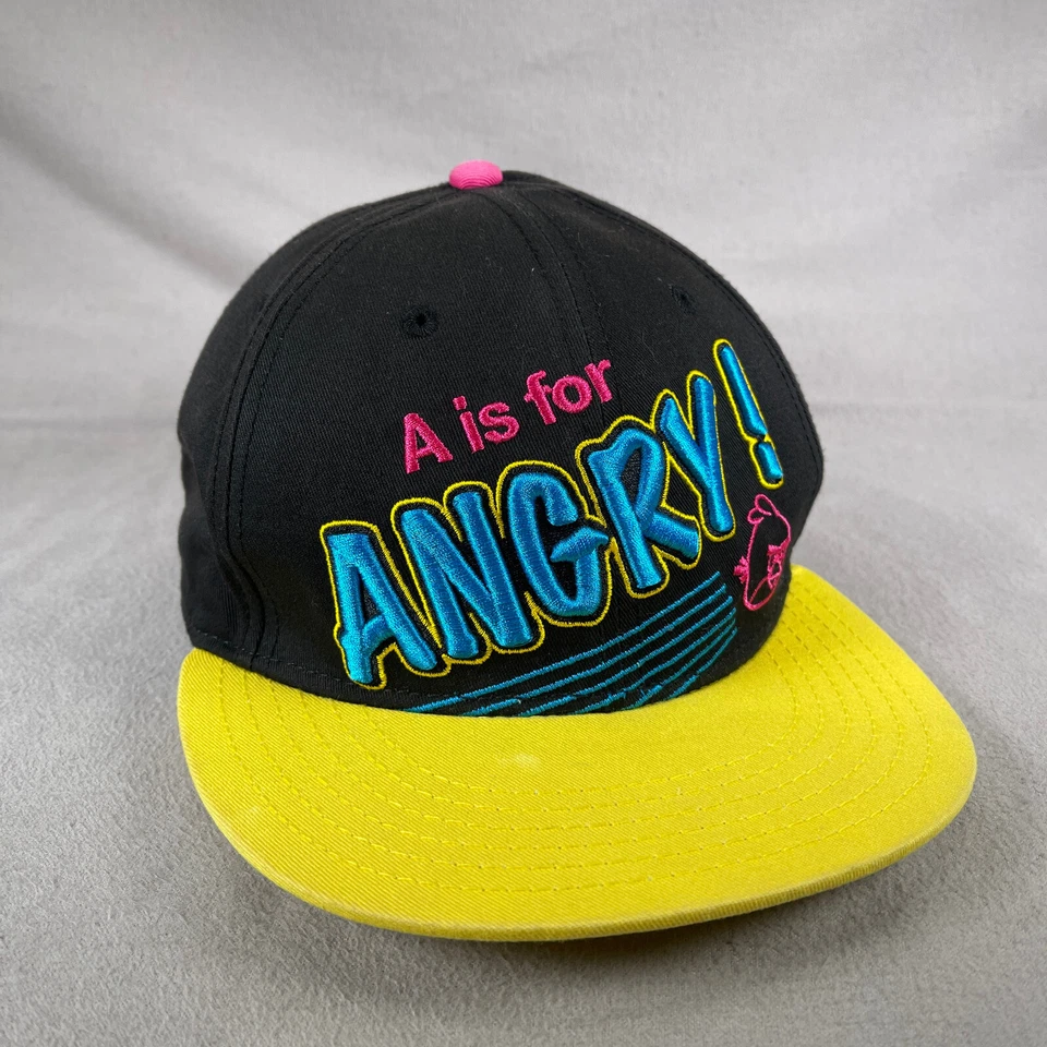 Angry Birds Hat Mens One Size Black Snapback Cap Embroidered Blockhead - Image 1 of 4