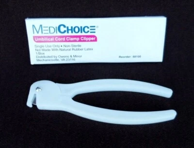 MediChoice 88100 Umbilical Cord Clamp Clipper Qty: 1 box or 6 boxes