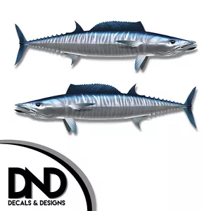 Wahoo - Fish Decal Fishing Tackle Box Bumper Sticker "3in SET" F-1030 D& - Picture 1 of 1