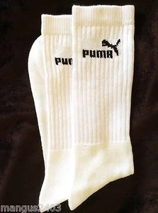 HOCHWERTIGE WEISSE BEQUEME GERIPPTE SPORTSOCKEN FÜR HERREN 9-12 UK 43-45 EU BAUMWOLLE PUMA - Bild 1 von 1