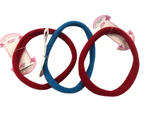 3 FASCE ELASTICI GRANDI PER CAPELLI ROSSO AZZURRO ACCESSORI ACCONCIATURA - Foto 1 di 1