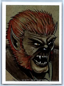 Werewolf Sketch Card - Scott Sketches Trading Card Print Fan Art - Picture 1 of 3