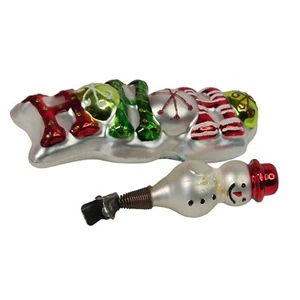 Christmas Ornament lot HoHoHo Snow Man Clip On  Glass Holiday Xmas Decor Snowman - Picture 1 of 13