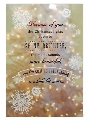 Christmas Card For My Love Lights Snowflake Metallic Foil Hallmark Card NEW - Image 1 of 4