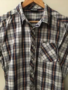 Zoo York Button Shirt Mens Black Plaid Short Sleeve Collared Shirt Sz. XL - Picture 1 of 6