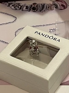 Authentic Pandora Christmas Bear Charm 797564ENMX RARE-RETIRED - Picture 1 of 9