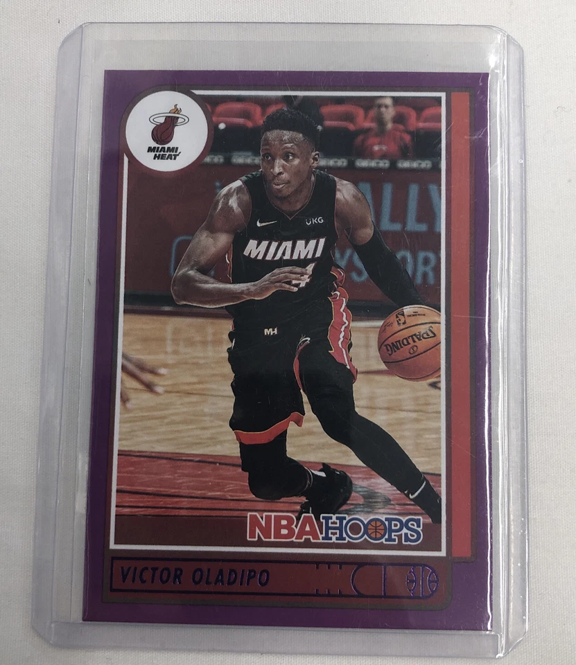 2021-22 Panini NBA Hoops Victor Oladipo #70 Purple Parallel - Heat - Image 1 of 2
