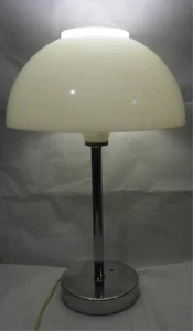RARE Mid Century Modern 1964 C N Burman WHITE PLASTIC & CHROME MUSHROOM LAMP - Picture 1 of 11