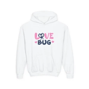 Love Bug Youth Hooded Sweatshirt, Cute Gift for Kids, Valentine's Day - Picture 1 of 7