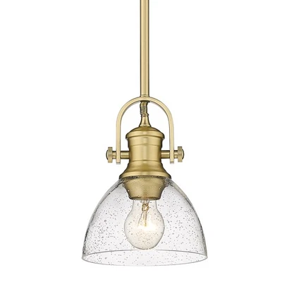 Golden Lighting 3118-M1L SD Hines 1 Light 6-7/8"W Pendant - Brushed Champagne - Image 1 of 4