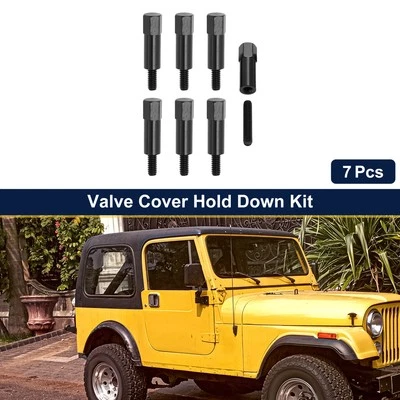 Valve Cover Hold Down Kit for Jeep CJ7 1976-1986 Black Metal 7Pcs Foto 1 de 4