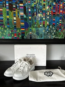 Boxed Alexander McQueen Oversized Sneaker - White and Pink - Uk Size 4.5 EU 37 - Picture 1 of 14