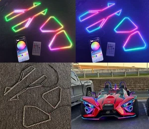 4PCS CHASING Top + Vent Overlay Halo Rings Lights For Slingshot 2020-2024 APP RF - Picture 1 of 19