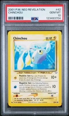 2001 Pokemon Neo Revelation # 42 Chinchou PSA 10 Card! GEM MINT! Trusted Seller! - Image 1 of 2