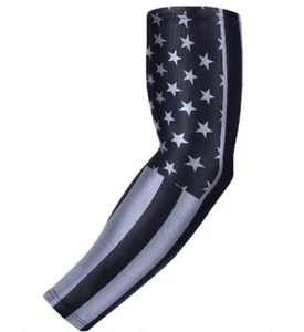 Baseball Basketball Football Sports Compression Arm Sleeve USA Flag Black - Picture 1 of 3
