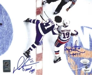 Autographed 8x10 DARRYL SITTLER  Leafs AND BRYAN TROTTIER Islanders Photo JSA - Picture 1 of 1