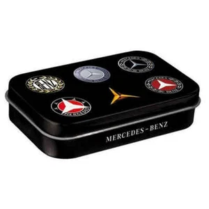 Mercedes-Benz Logo Evolution Mint Box Embossed Licensed Tin Nostalgic Art - Picture 1 of 1