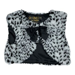 OSHKOSH 3T Crop Vest Faux Fur Animal Print Sweater Snap Closure Genuine Kids