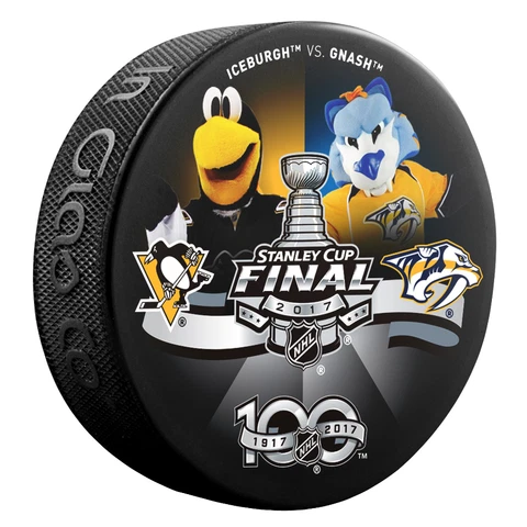 2017 Stanley Cup Playoffs Dueling NHL Hockey Puck Mascot Iceburgh vs Gnash - NEW Cover