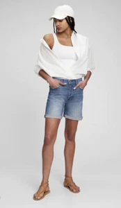 Gap 6"" hohe freche Midi-Shorts mit Waschbecken Größe 23 Petite neu mit Etikett - Bild 1 von 10