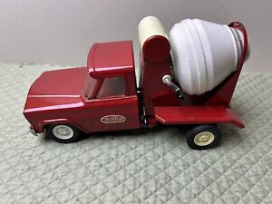 Vintage TONKA Jeep Cement Mixer Truck Pressed Steel 9" Long - Red
